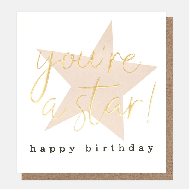 Greeting Card - You're a Star Bday Gold Pink S