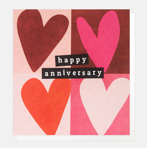 Greeting Card - Happy Anniversary Pink Hearts