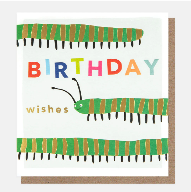 Greeting Card - Happy Bugs Bday Centipede
