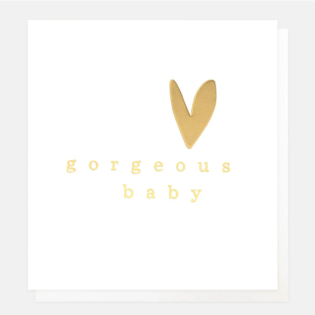 Greeting Card - Gorgeous Baby Gold Heart