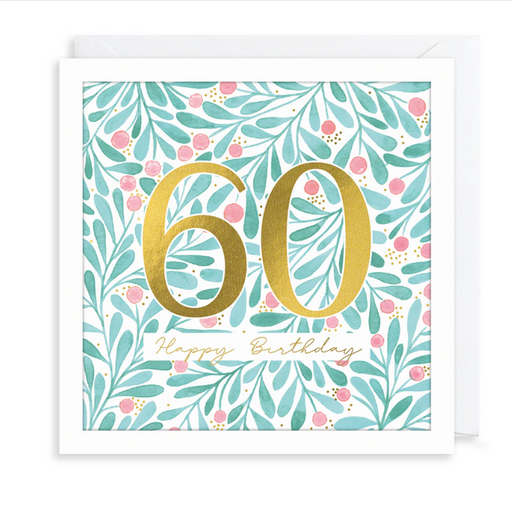 Greeting Card - AF Age 60 Blue Floral