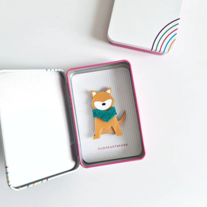 Shiba Inu Red Dog Brooch