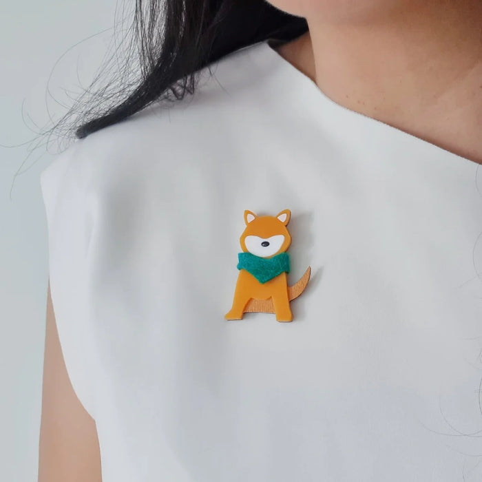 Shiba Inu Red Dog Brooch