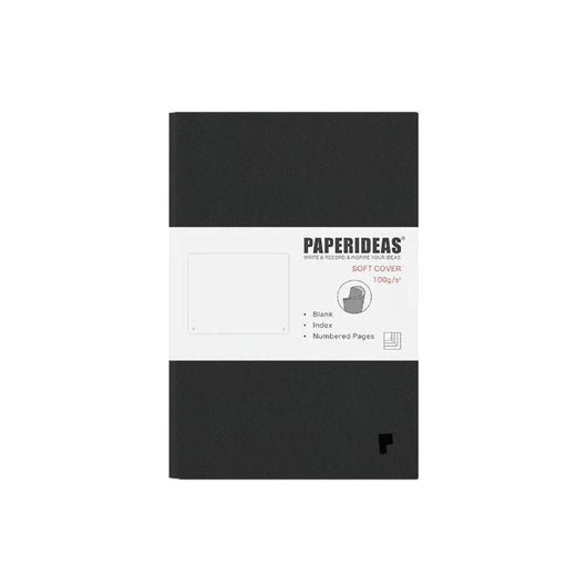 Softcover A5 Notebook Blank - Black