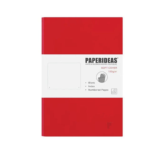 Softcover A5 Notebook Blank - Red