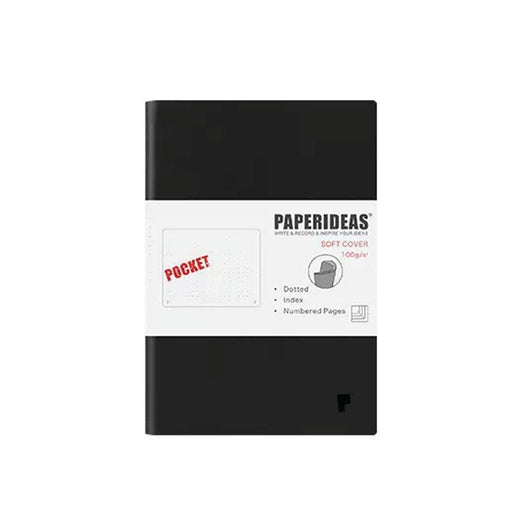 Softcover A6 Pocket Notebook Blank - Black