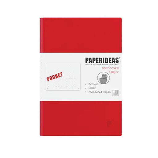 Softcover A6 Pocket Notebook Dotted - Red
