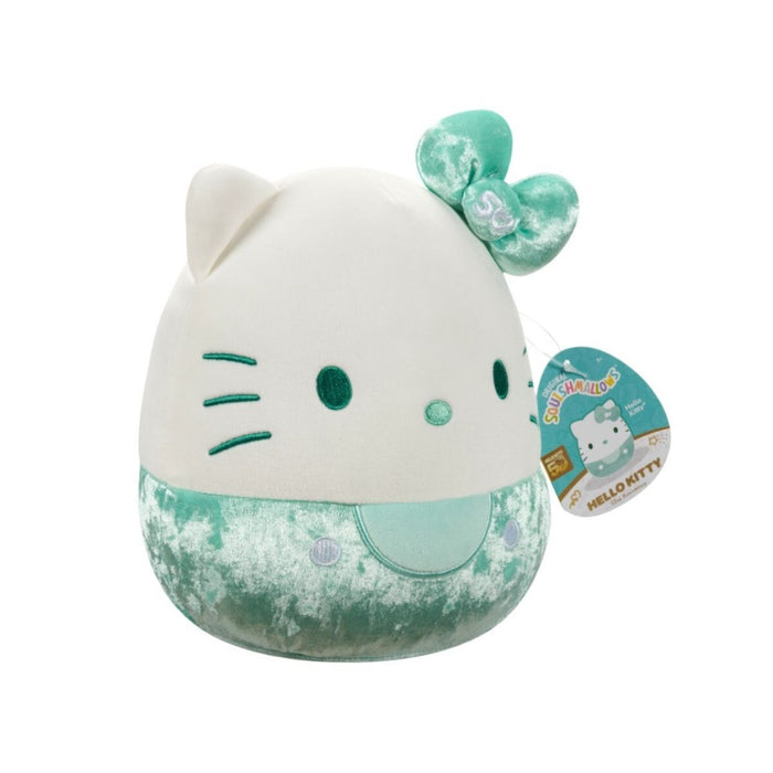 Squishmallow 8inch Plush - Hello Kitty 50th Anniversary Velvet Teal Hello Kitty