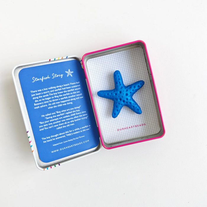Starfish Metalic Blue Brooch