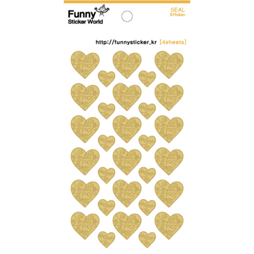 Sticker - Seal Sticker Gold Heart