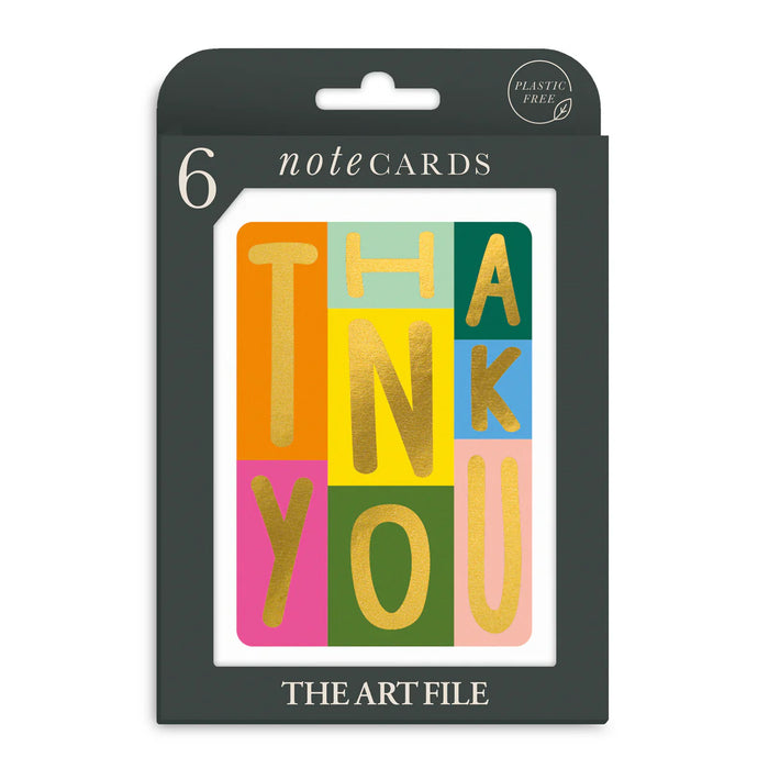 Thank You Text Multi-Colour Notecard