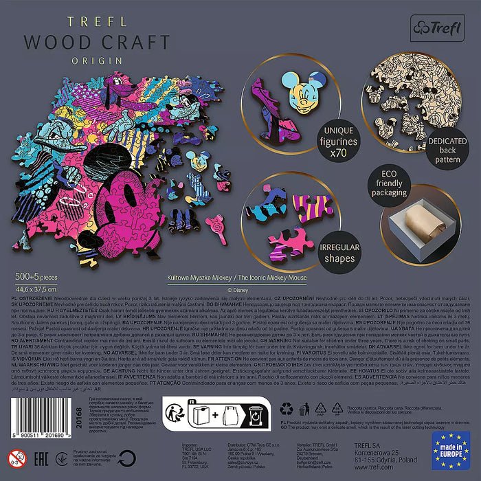 Trefl 500+5 Wooden Shaped Puzzle - The Iconic Mickey Mouse
