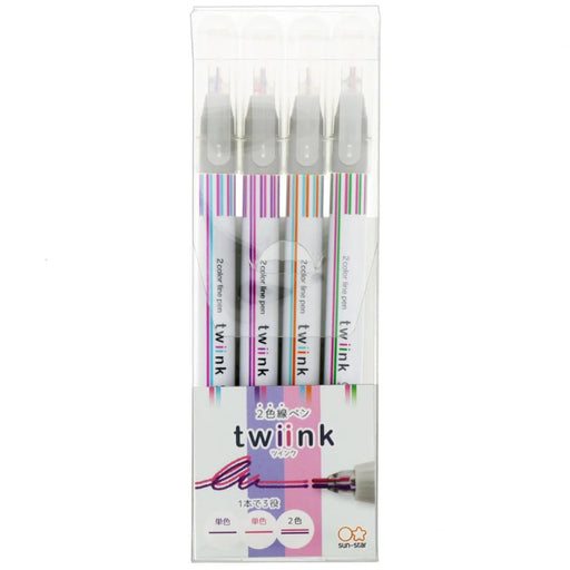 Twiink 2 Colour Line Pen 4 Pack - Purple Pink