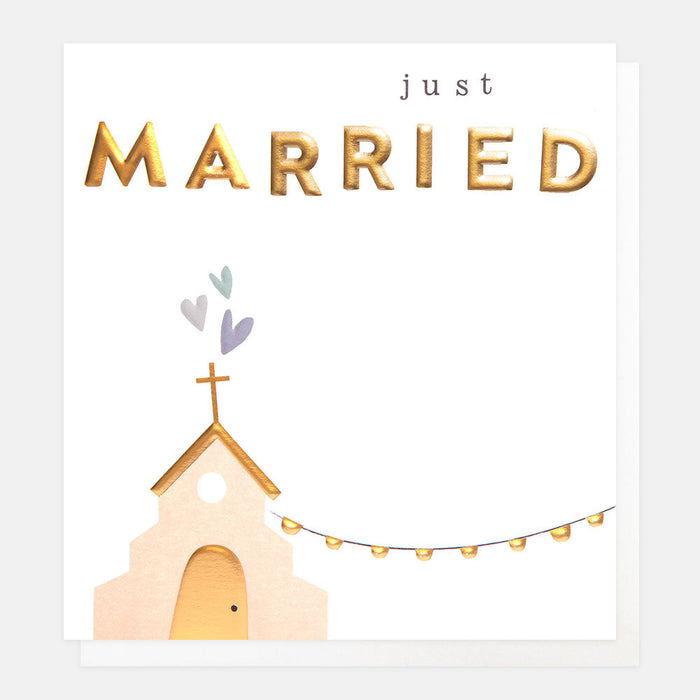 Greeting Card - Just Married Church with Bunti