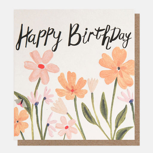 Greeting Card - Wildlife Bday Peachy Flower