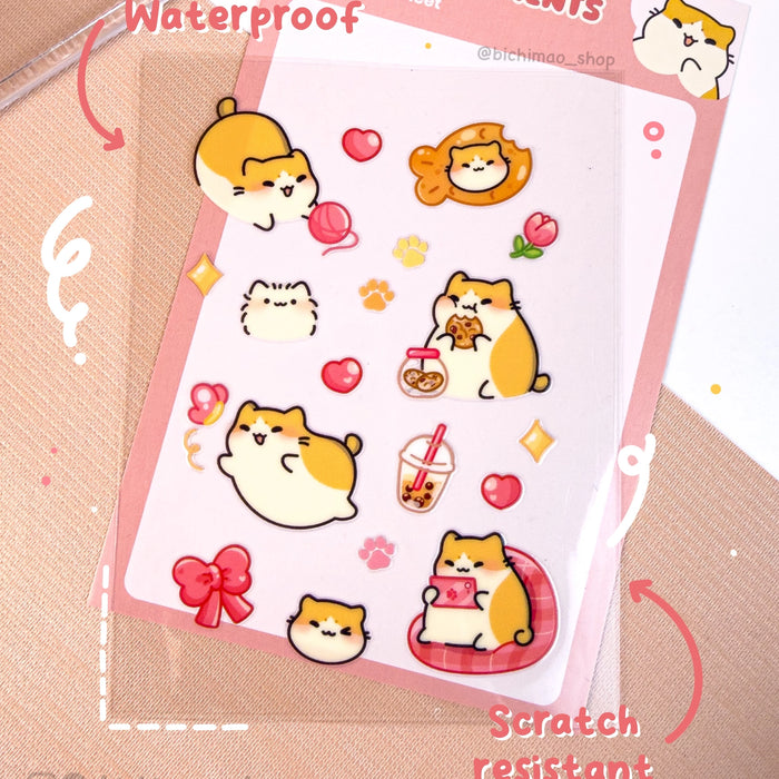 UV Sticker Sheet (Daily Mao-ments Pink)