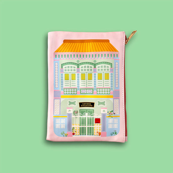 Zip Pouch - Katong Shophouse Green