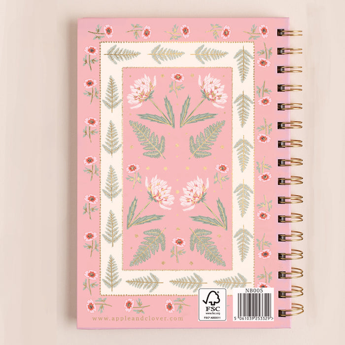 Notebook Pink Flower Border