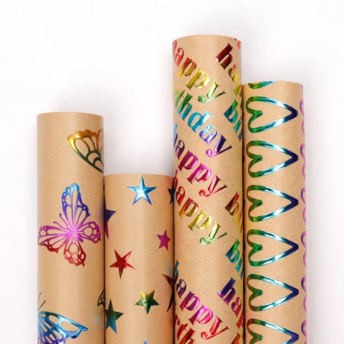Gift Wrapping Paper Roll - 3M Rainbow Foil Large Dots