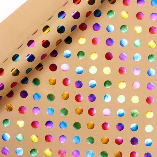 Gift Wrapping Paper Roll - 3M Rainbow Foil Large Dots