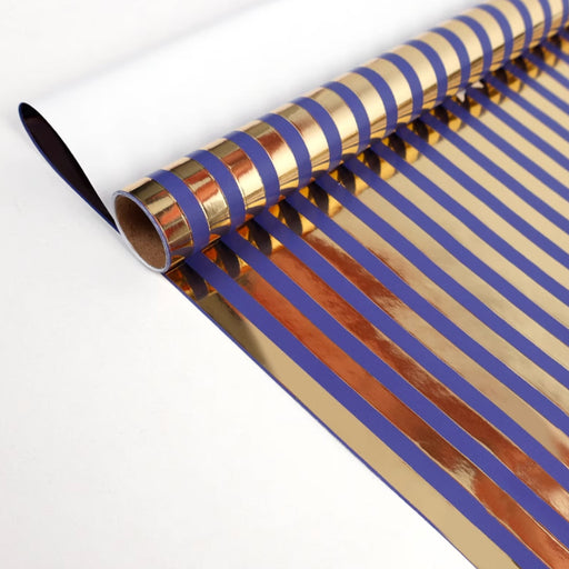Gift Wrapping Paper Roll - 3M Blue and Gold Stripes