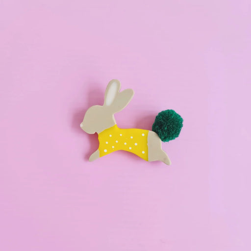 Bunny Hopping Khaki Brooch