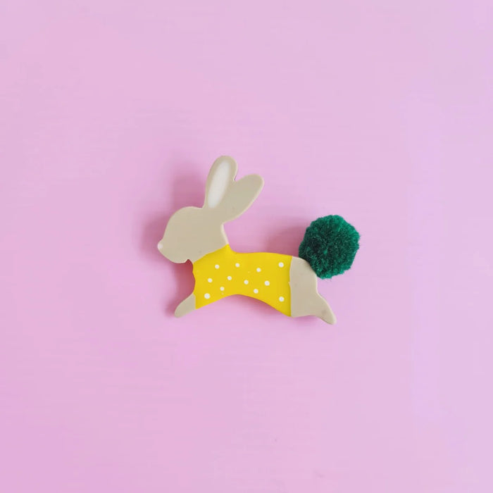 Bunny Hopping Khaki Brooch