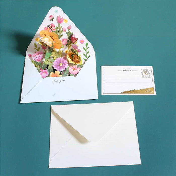 Greeting Card - Pop Up Flowers and Balloon