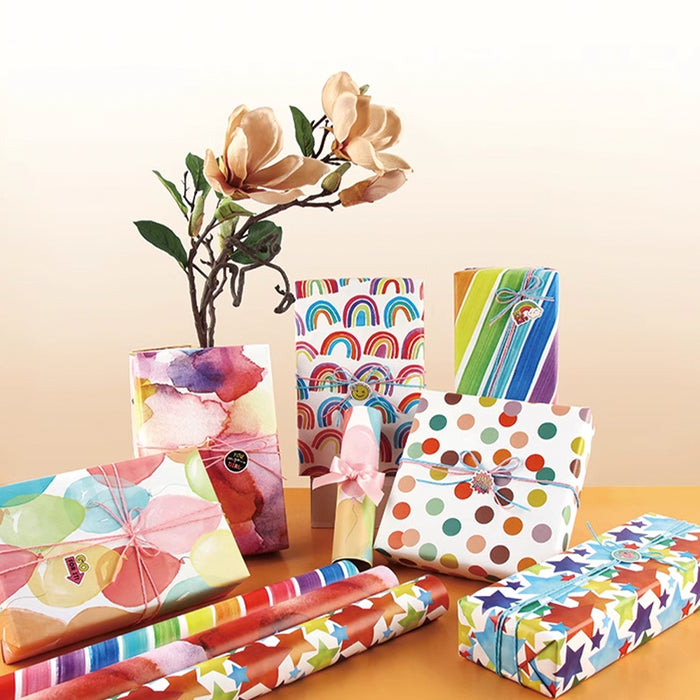 Gift Wrapping Paper Roll - 3M Candy Rainbow Stripes