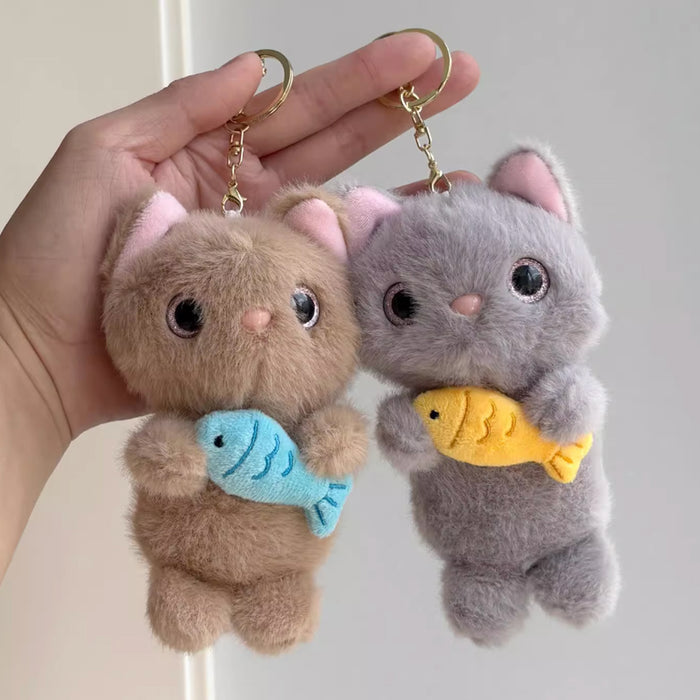 Plush Bag Charm - Gray Cat