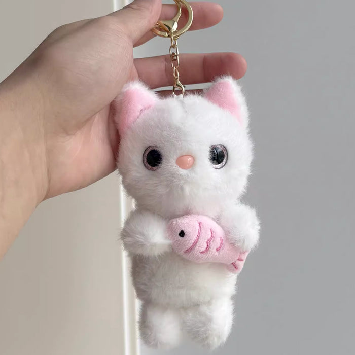 Plush Bag Charm - White Cat