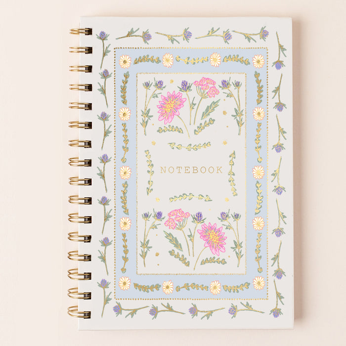 Notebook Cream Flower Border