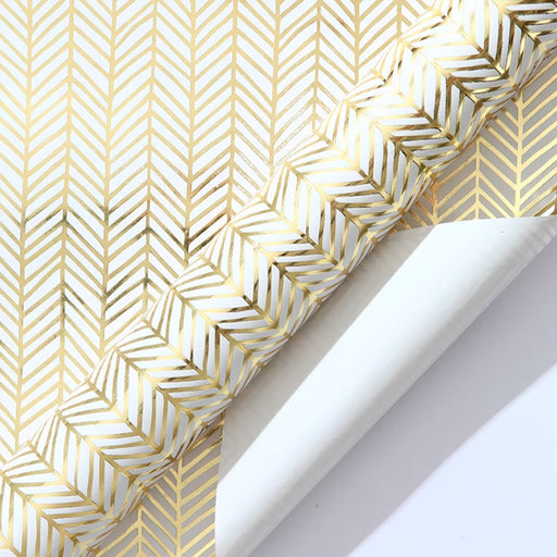 Gift Wrapping Paper Roll - 3M Gold Foil Arrow Stripes