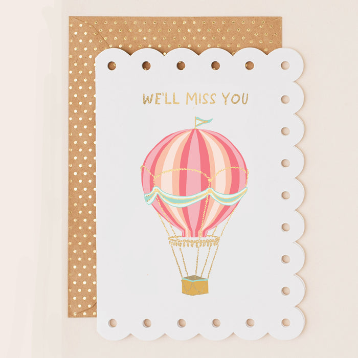 Greeting Card - Broderie Hot Air Balloon Leaving