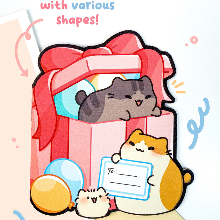 Die Cut Greeting Cards (Present Gift)