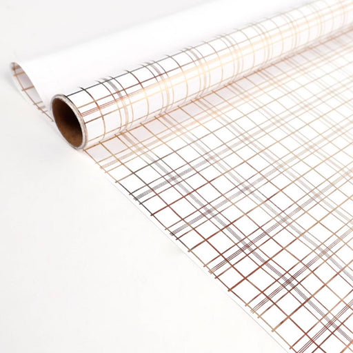 Gift Wrapping Paper Roll - 3M Gold Foil Checkered