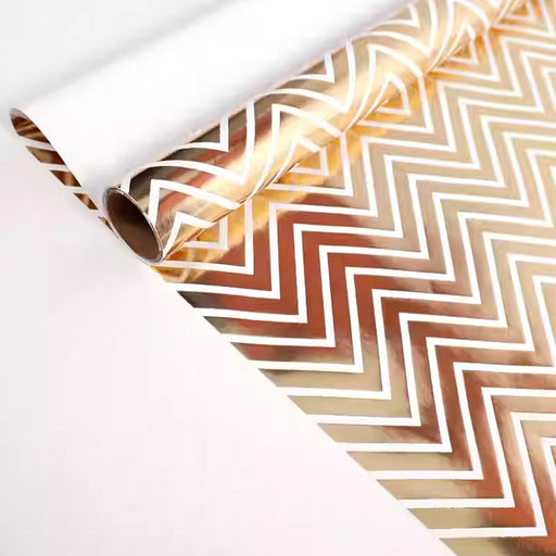 Gift Wrapping Paper Roll - 3M Gold Foil Chevron