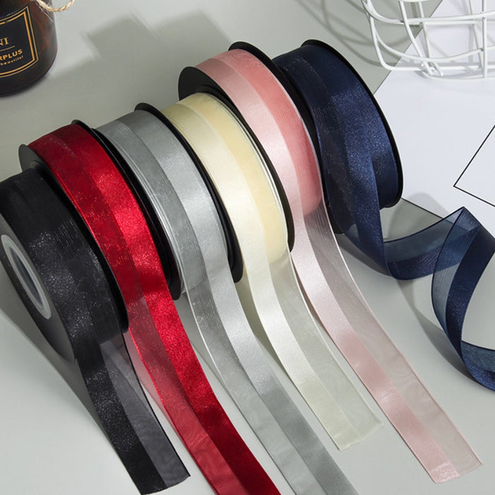 Gift Wrapping Ribbon 18m (Half sheer) - Cream