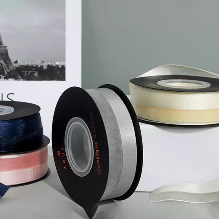 Gift Wrapping Ribbon 18m (Half sheer) - Black