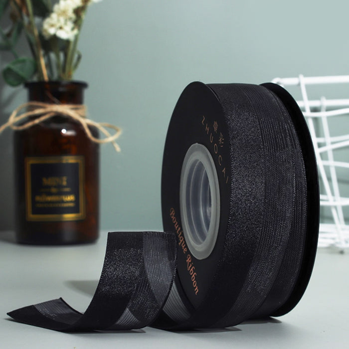 Gift Wrapping Ribbon 18m (Half sheer) - Black