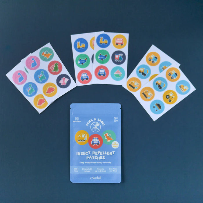 Insect Repellent Patches - Boys (Blue: Dino, Transport, Construction)