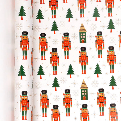 Gift Wrapping Paper Roll - 8M Nutcracker on White