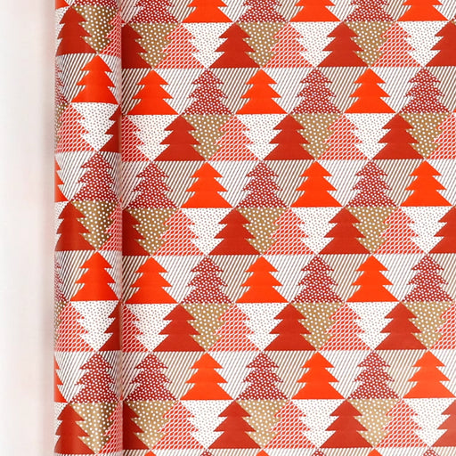 Gift Wrapping Paper Roll - 8M Red Christmas Trees