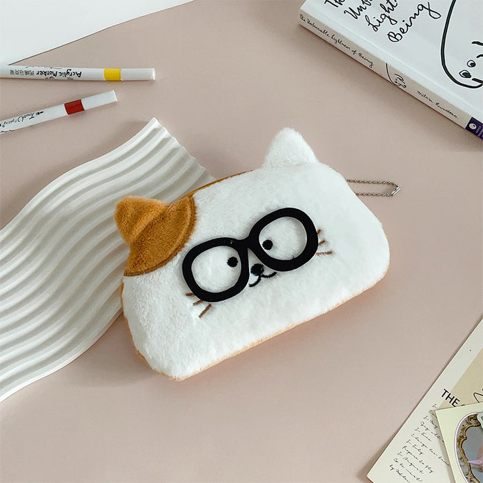 Stuffed Pencil Case - Kitten with Glasses