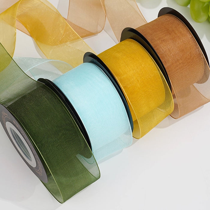 Gift Wrapping Organza Ribbon Thick - Wine Red