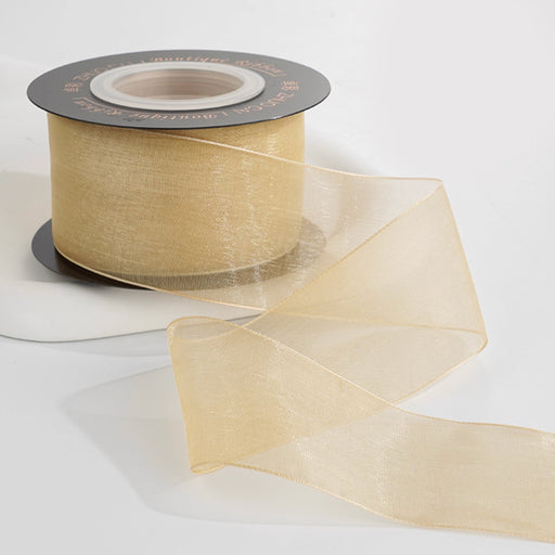 Gift Wrapping Organza Ribbon Thick - Gold