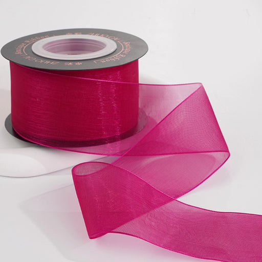 Gift Wrapping Organza Ribbon Thick - Berry Red