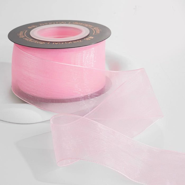 Gift Wrapping Organza Ribbon Thick - Cherry Pink