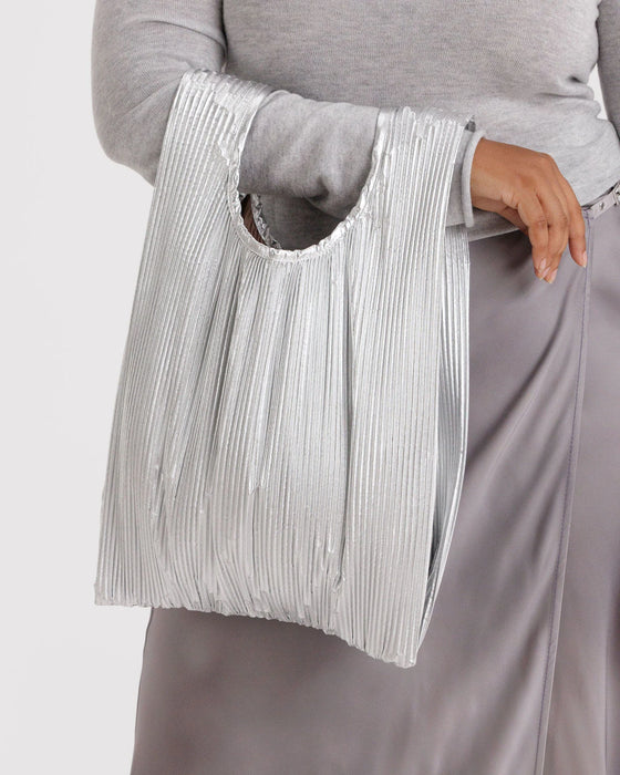 Baggu Pleated Baggu - Chrome Metallic