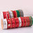Gift Wrapping Ribbon - Gold Foil Christmas Icons on Red